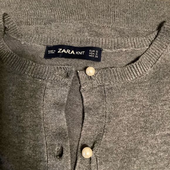 ZARA BUTTON UP GRAY CARDIGAN SIZE S‎ - Picture 3 of 5